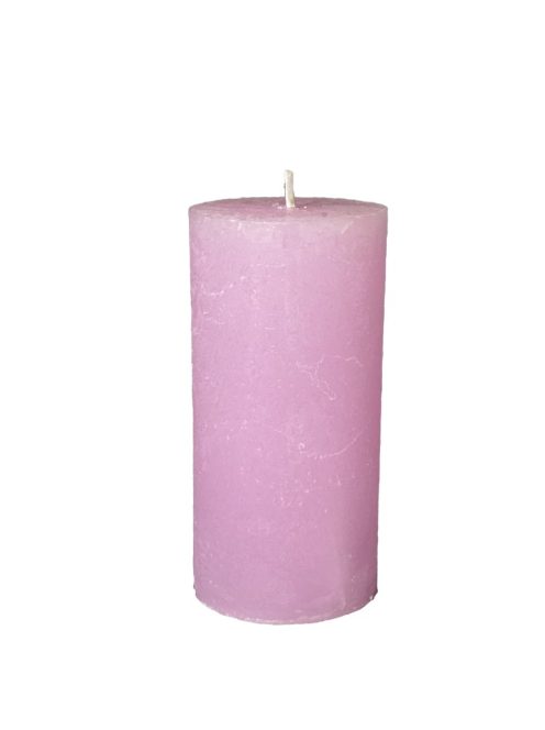 Rusztikus henger gyertya - rózsaszín, 6 cm