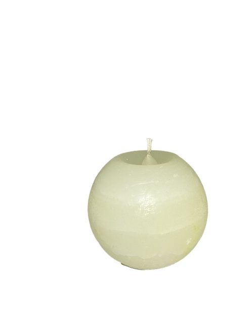 Rusztikus gömb gyertya -  törtfehér, 8 cm