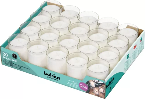 Bolsius ReLight újratöltő mécsesbetét - 20 db - Átlátszó