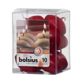 Bolsius úszógyertya - bordó, 10 db