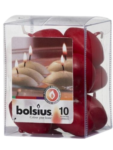 Bolsius úszógyertya - bordó, 10 db