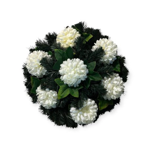 Sírkoszorú krizantémmal - 35 cm
