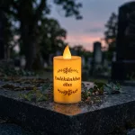 LED gyertya - Emlékünkben élsz - Meleg fénnyel