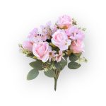 Rózsa csokor - 9 ágú - Világos rózsaszín