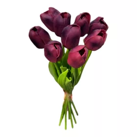 Tulipán csokor - 9 szál - Bordó