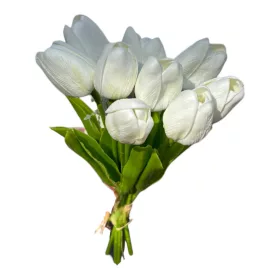Tulipán csokor - 9 szál - Fehér
