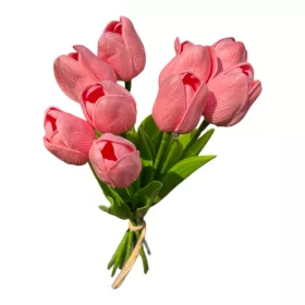 Tulipán csokor - 9 szál - Rózsaszín